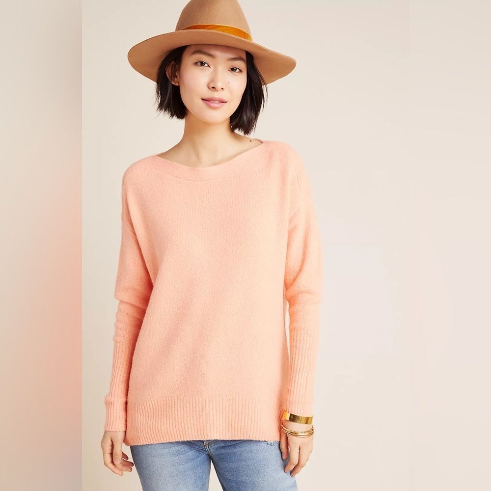Anthropologie Naomi Coral Crew Neck Sweater